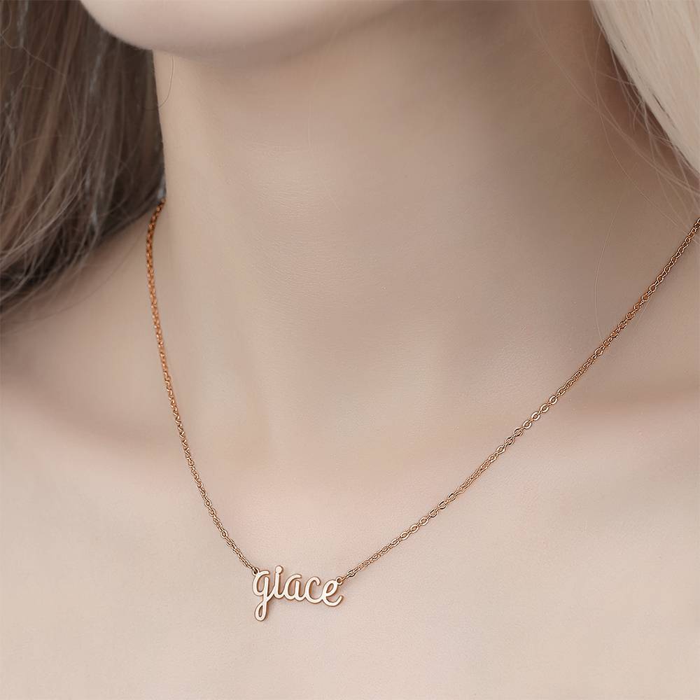 Best Friend Gift Name Necklace Lowercase Letter Necklace - Image 2