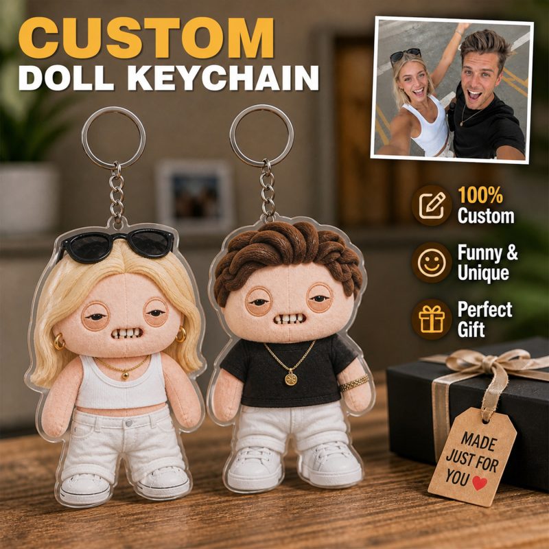 Custom Photo Funky Character Double-Layer Acrylic Keychain