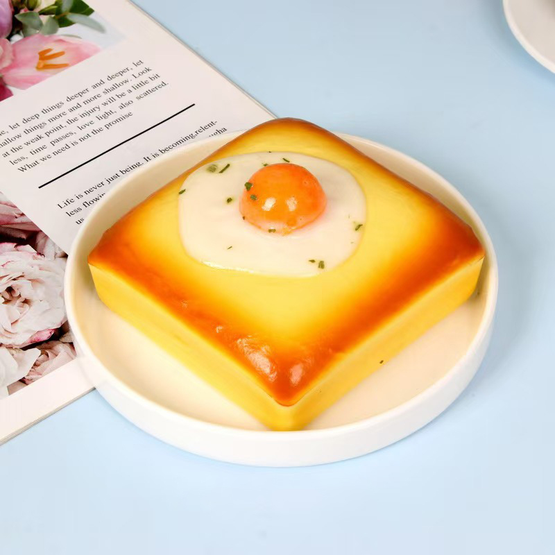 Toast with Fried Egg Squishy Slow Rebound Stress Relief Toy with Fragrance