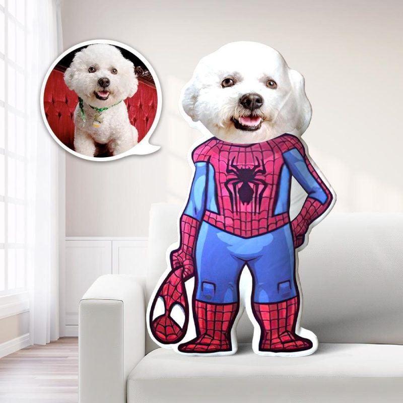 Dog Spiderman Pillow Dog Face Pillow Personalized Pillow Custom Pillow