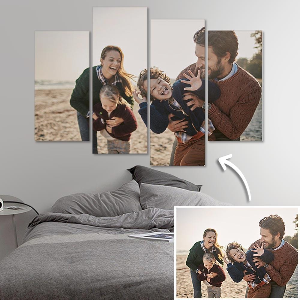 Father's Day Canvas Father's Day Gift Custom Photo Wall Art - 4 pcs