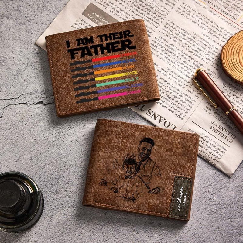 Custom Photo Wallet Lightsaber I Am Their Father Personalized Wallet Father’s Day Gifts