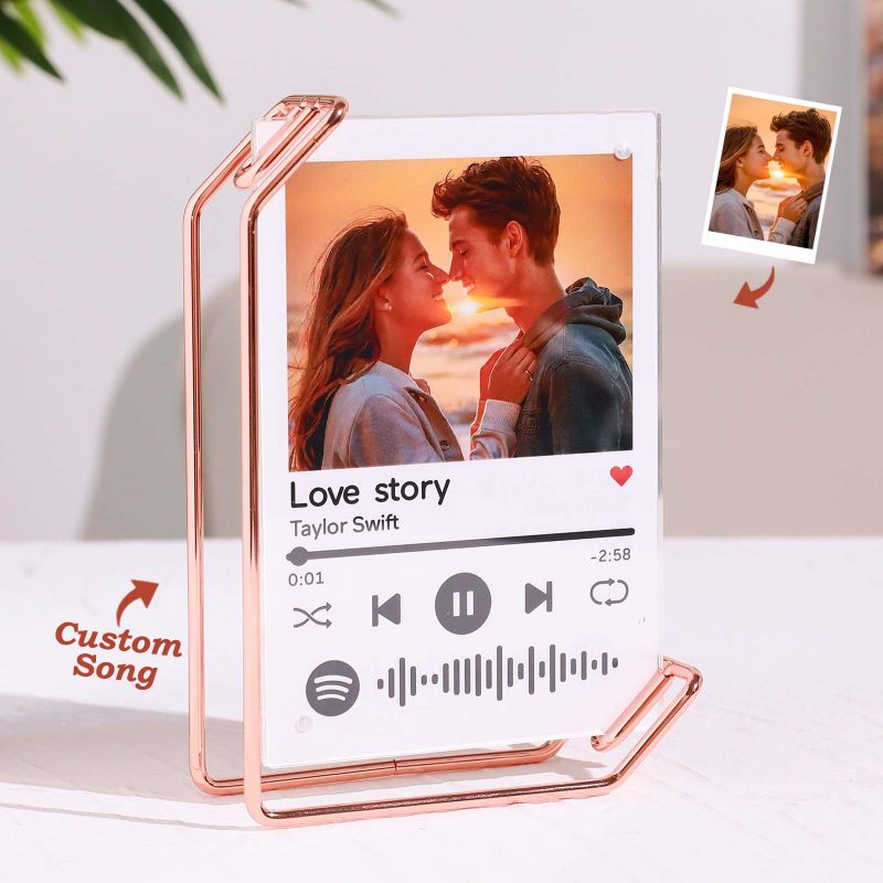 Custom L-shape Spotify Photo Frames Personalized Acrylic Picture Frame for Tabletop or Desktop Decor Gifts for Her