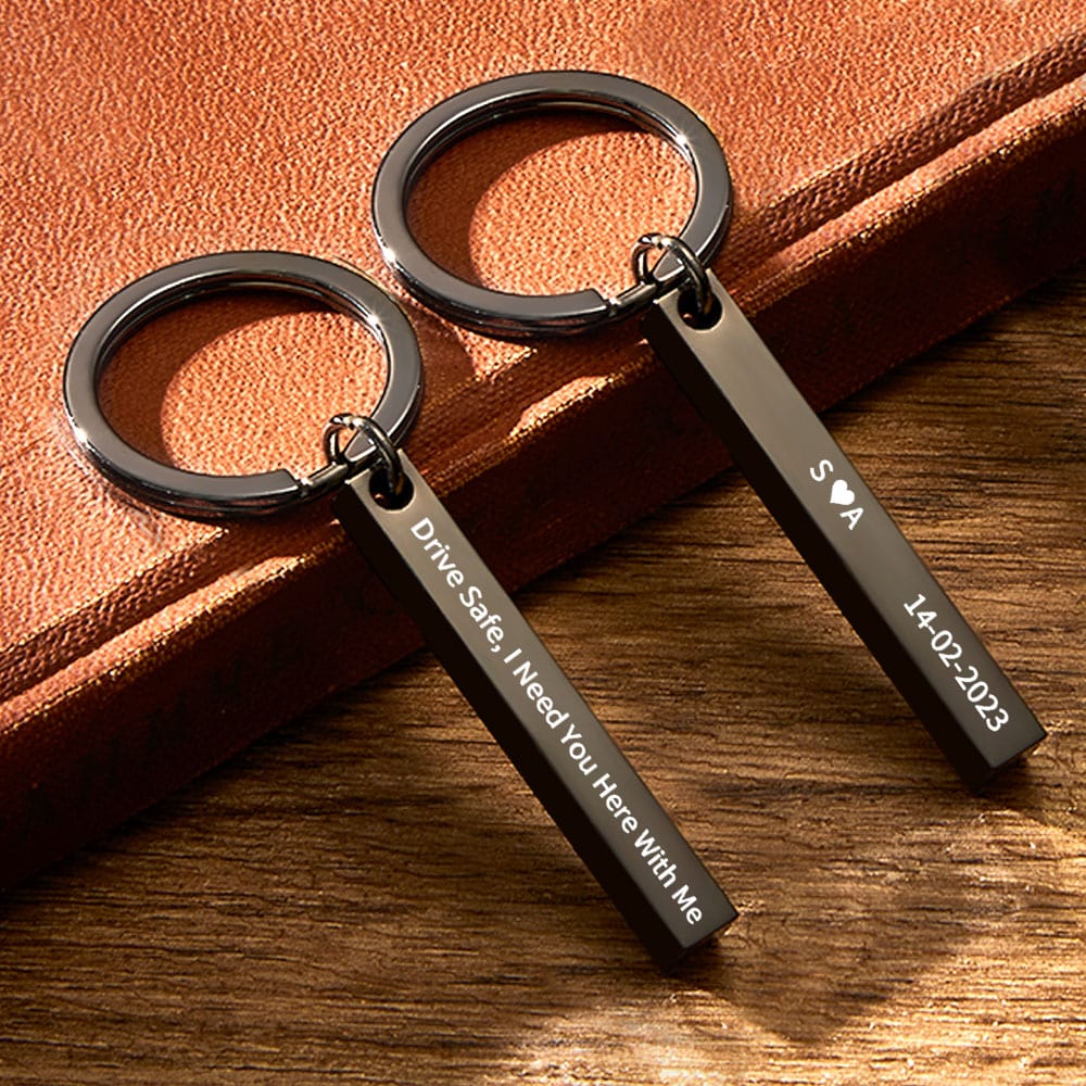 Custom Engraved Keychain Personalized Bar Keychain Gifts for Her 1 Piece