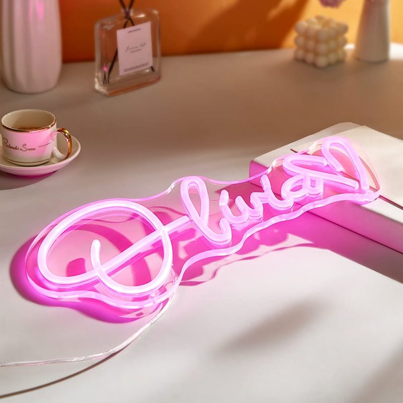Heart Neon Sign — Custom Name Pink Lamp