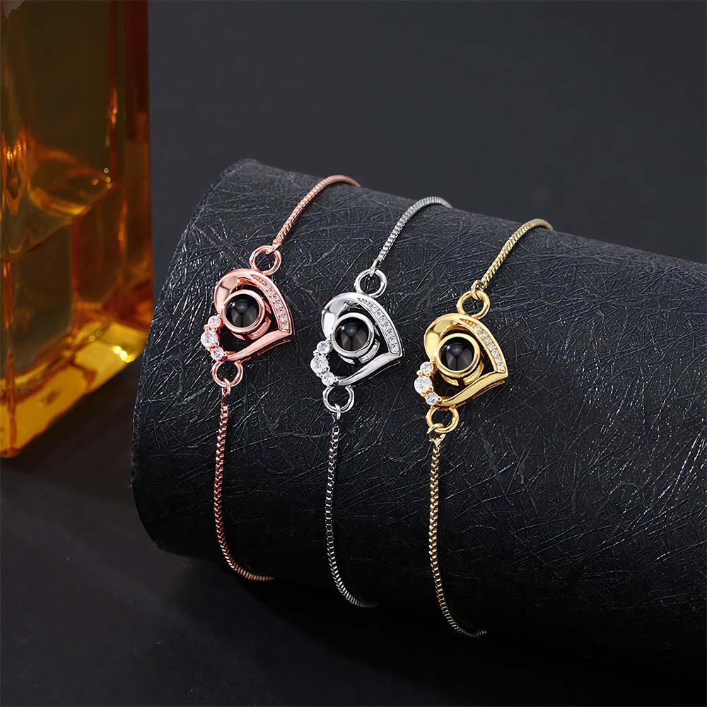 Custom Projection Bracelet Diamond Heart Romantic Gift - Image 2