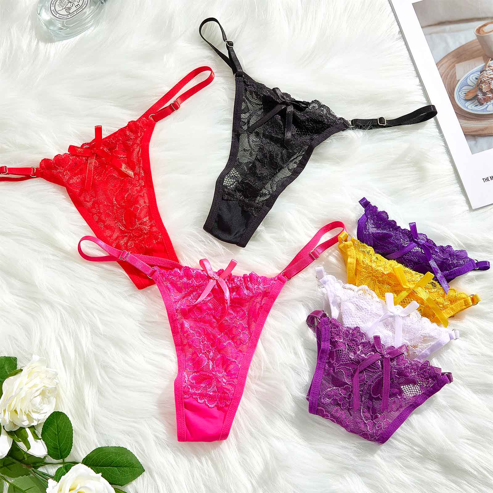 Custom Rhinestone Alphabet Thong Panties Butterfly-themed sensual - Image 2