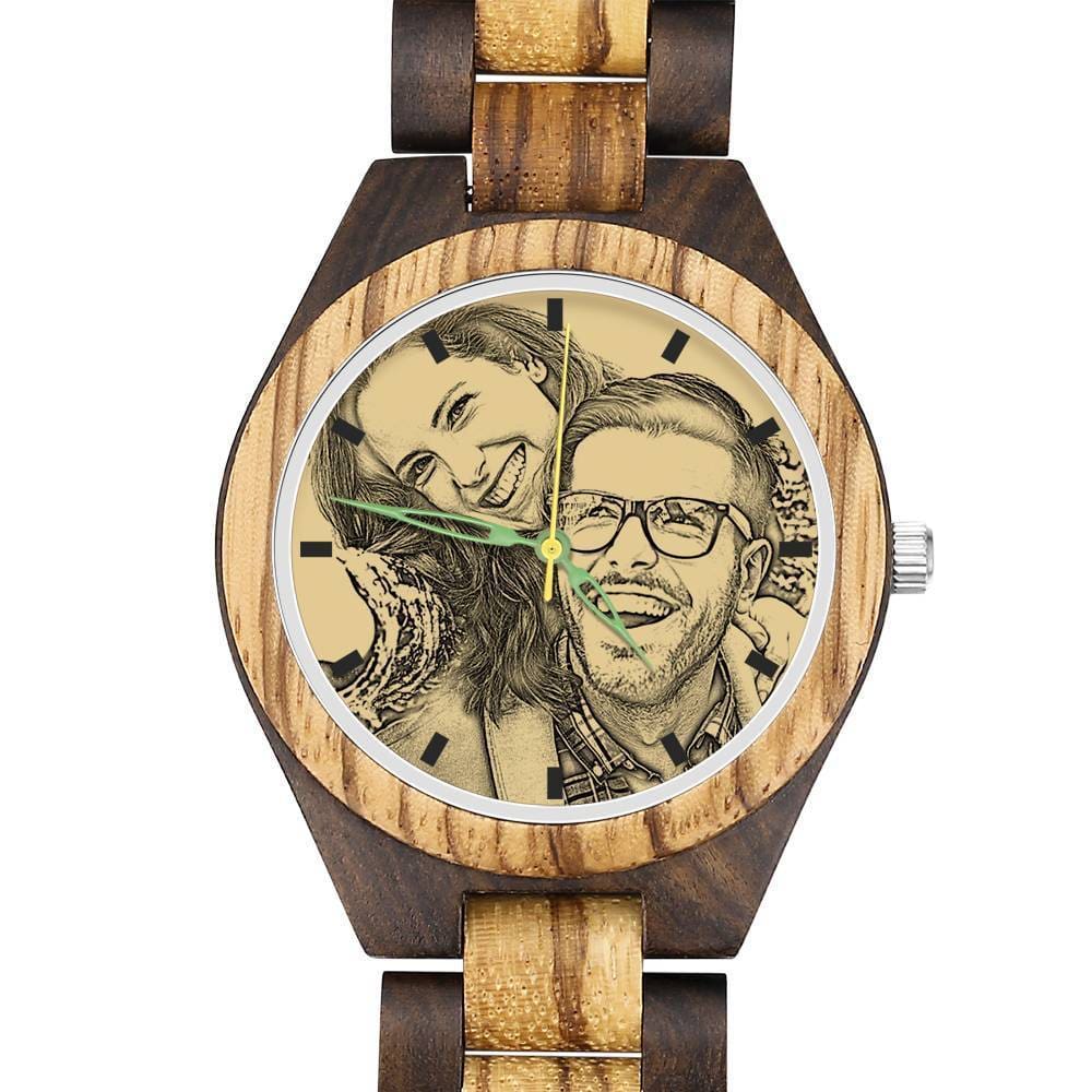 Photo Wooden Watch Personalized Watch Long-distance Relationship Gift - Image 2