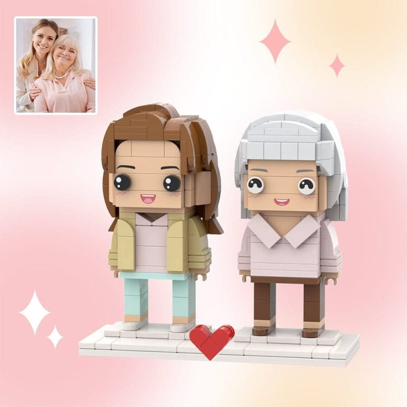 Mother’s Day Brick Figures Customizable Fully Body 2 People Custom Brick Figures