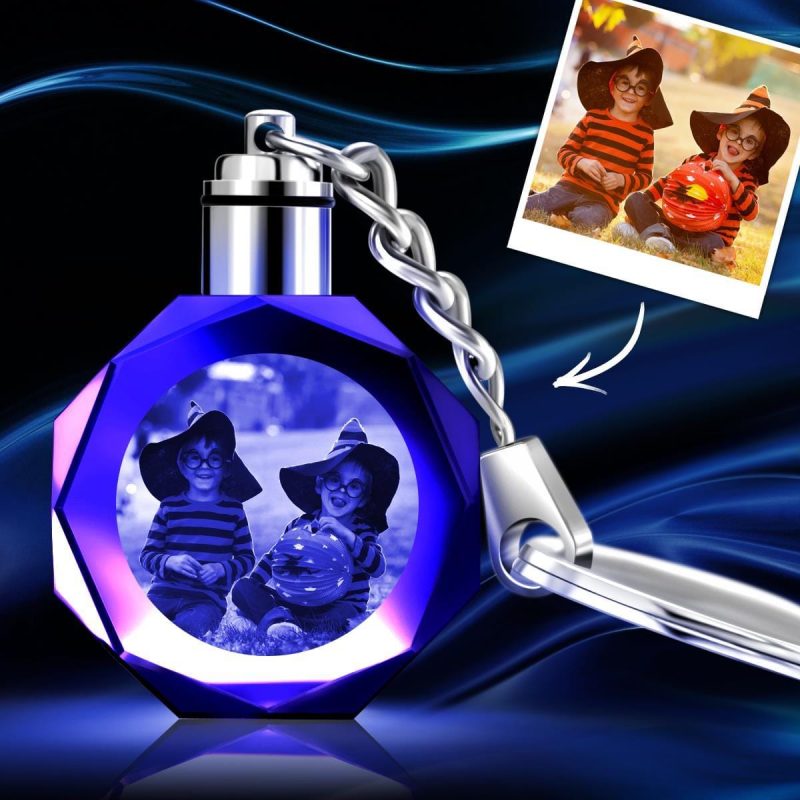 Crystal Keychain Personalized Photo Keychain Halloween Gift