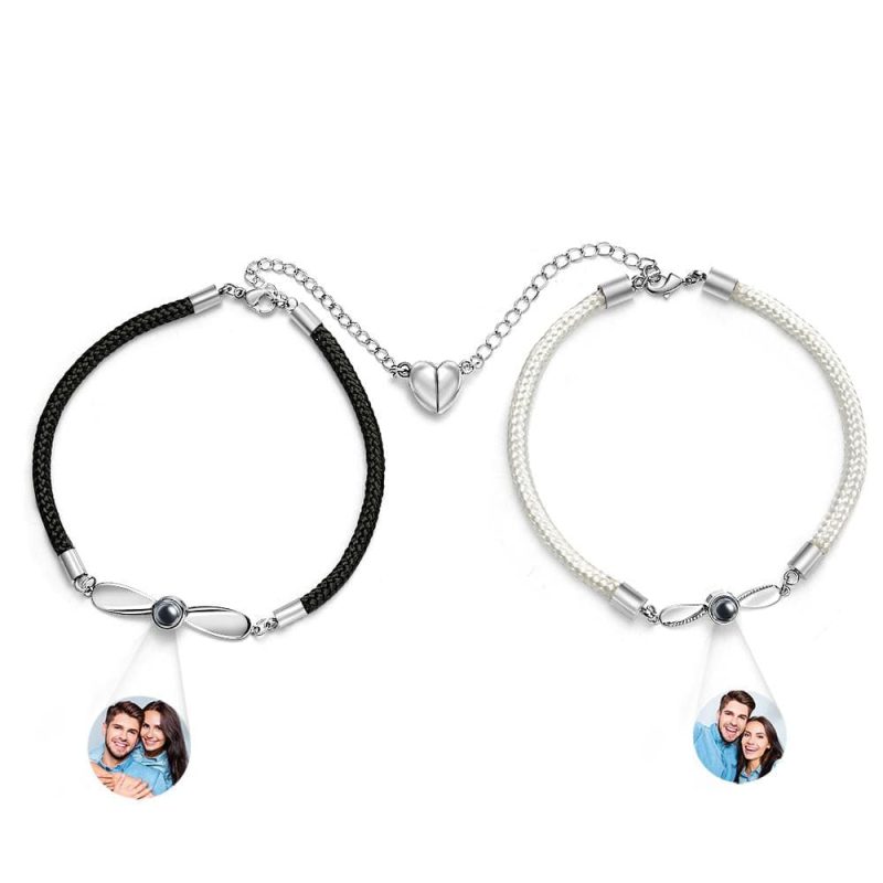 Personalized Matching Bracelets for Couples Photo Projection Bracelets Valentine’s Gifts