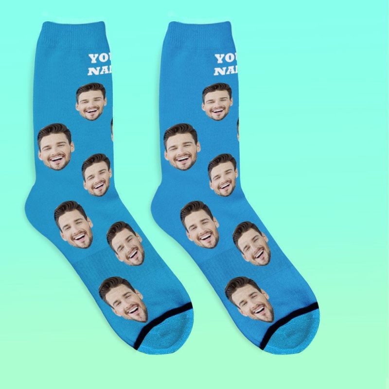Custom Face Socks 3D Digital Printed Socks Add Pictures and Name – Colorful