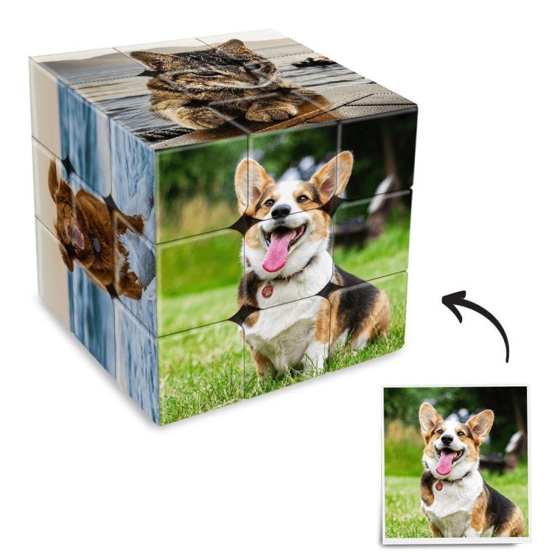 Pet Memorial Gifts Custom Photo Rubic’s Cube – 6 Photos