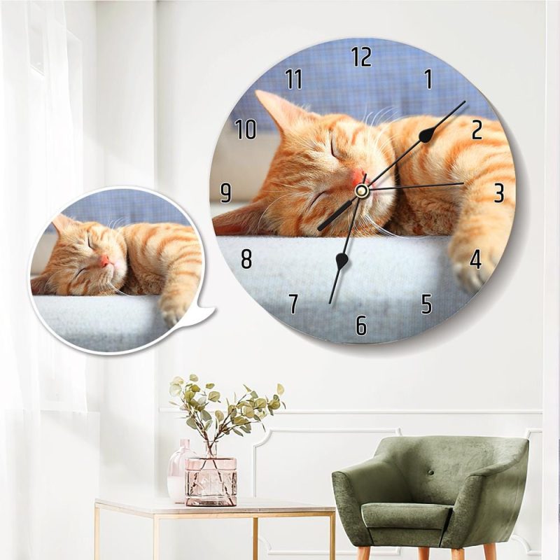 Custom Wall Clock Personalized Wall Clock Custom Photo Clock Gift For Cat Lovers – 25*25cm