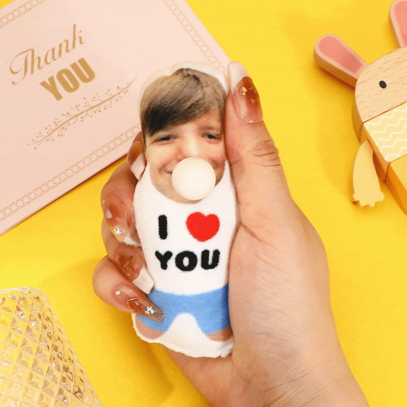 Custom MINIME Pillow Keychain with Bubble Squeeze Pocket Hug Valentine’s Gifts