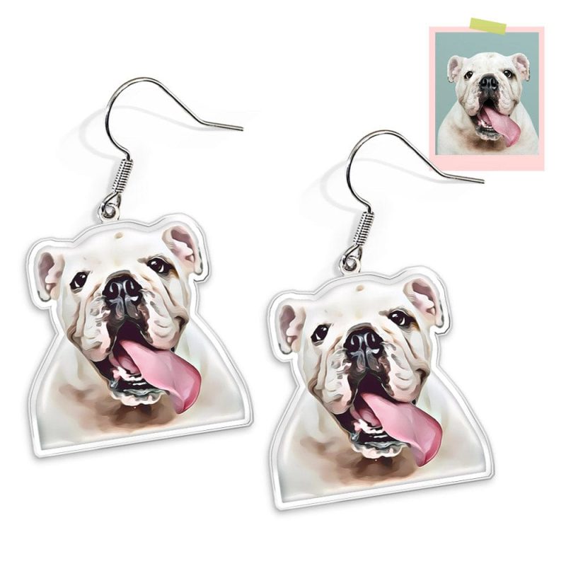 Custom Pet Photo Earrings Comics Earrings Dangle Earrings Gifts For Her