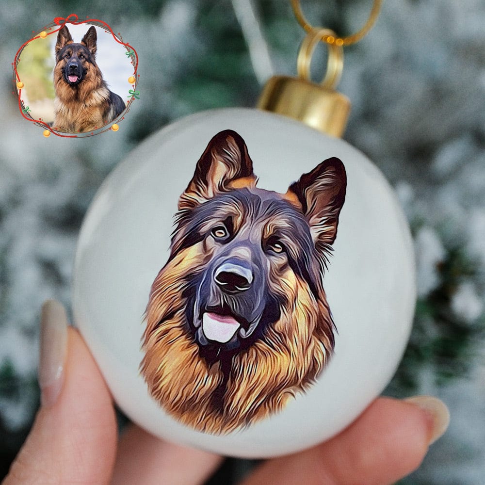 Personalized Pet Face Portrait Ornaments in Artfully Printed Hand-Painted Watercolor Style Custom Christmas Gift