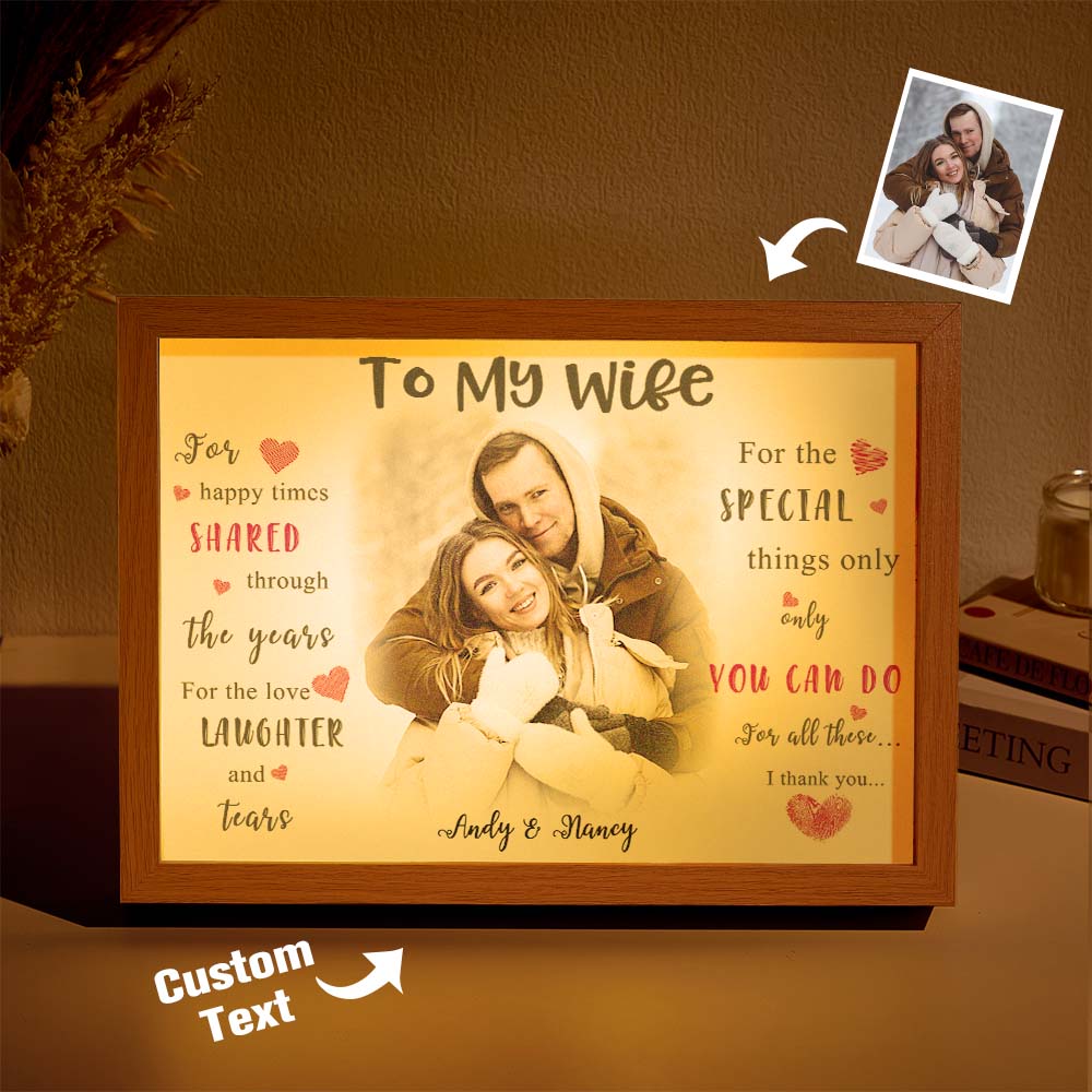 Custom Photo Lamp Personalized Light Christmas Gifts for Her To My Wife - Image 2