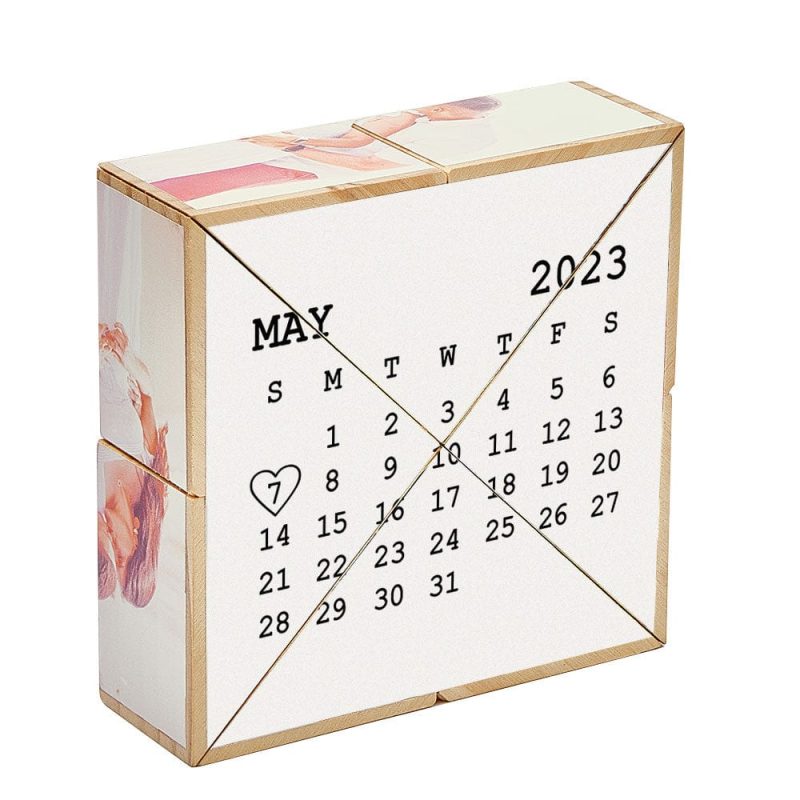Custom Multiphoto Photo Cube Personalized Calendar Home Ornament Photo Cube