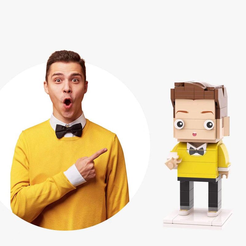 Full Body Customizable 1 Person Custom Brick Figures Gifts For Boyfriend (Not Assembled)