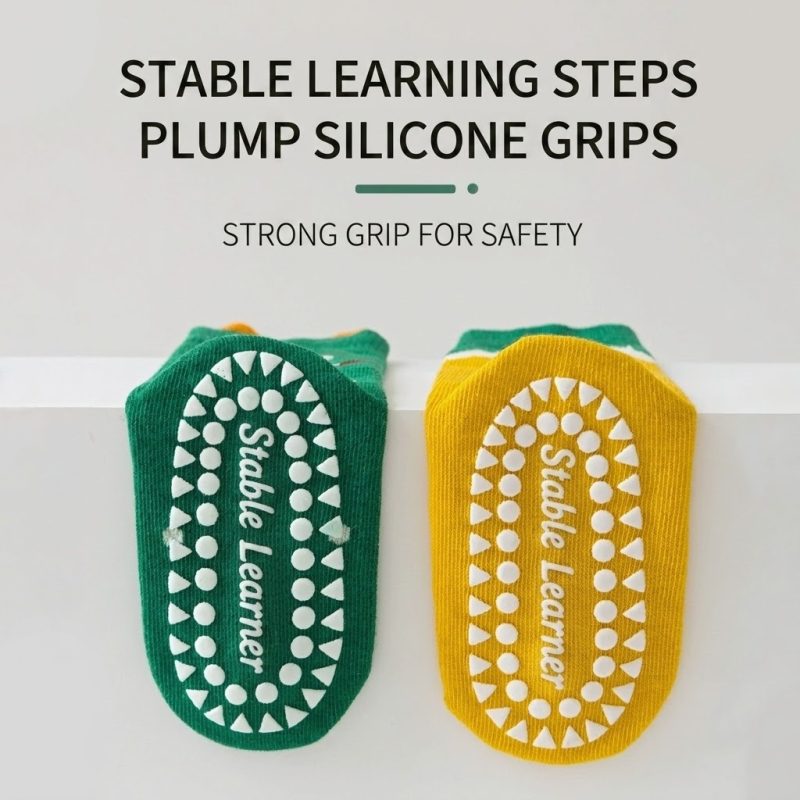 Dinosaur Grip Socks for Toddlers — 5 Pairs