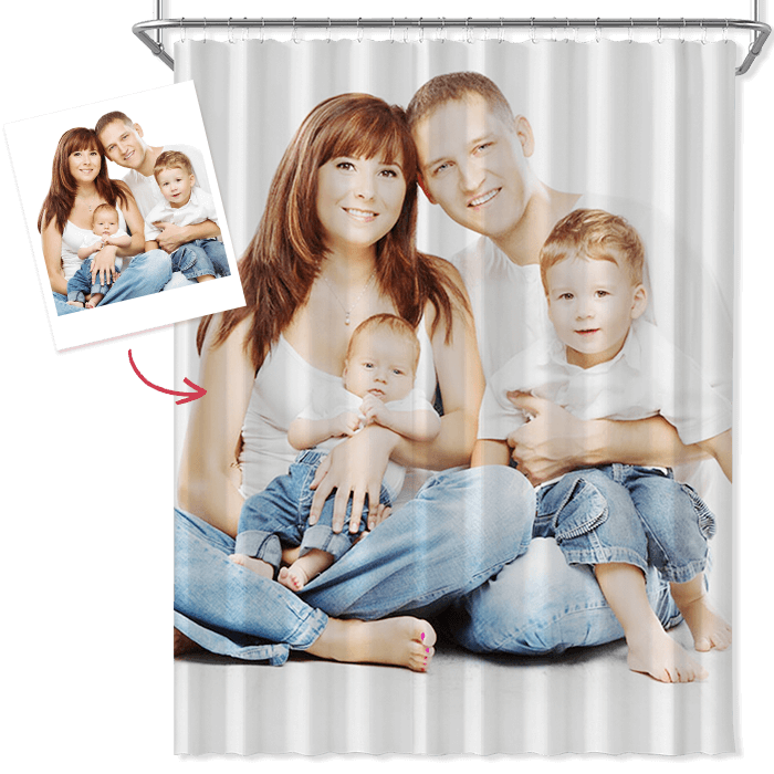 Personalized Shower Curtain Printed Shower Curtain Family Photo Anniversary Gift – 6 Sizes