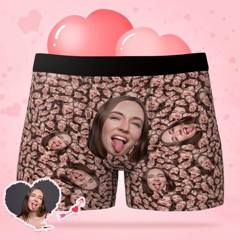 Face Underwear Anniversary Gift For Husband Custom Valentines Day Gifts