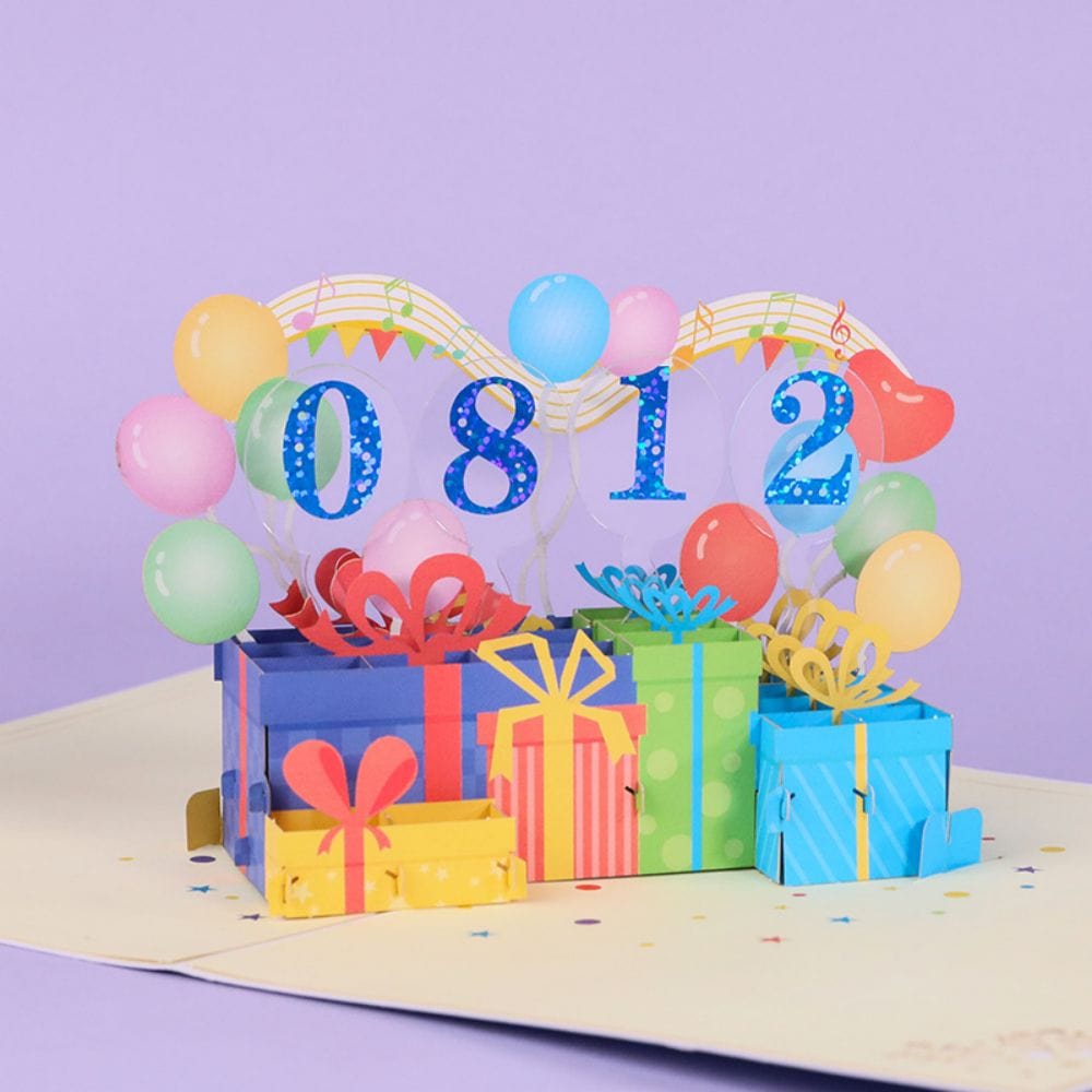 DIY Number Gift Box 3D Pop Up Greeting Card Birthday Gift Commemorative Gift - Image 4