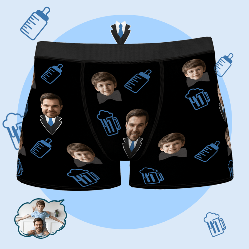 Custom Face Men’s Boxer Best Birthday Day Gifts for Father