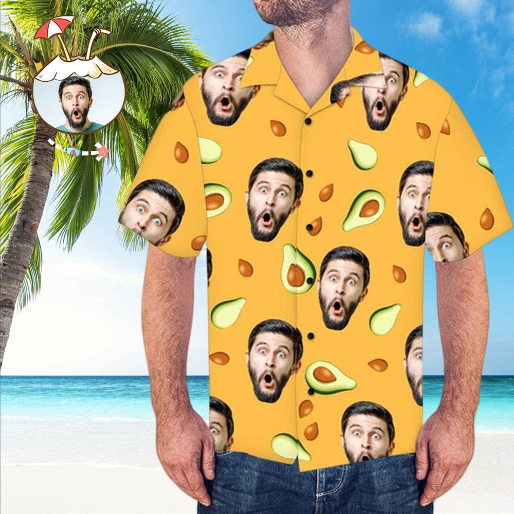 Custom Hawaiian Shirts with Face Gift For Dad - Avocado