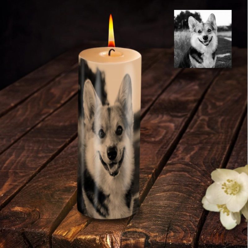Sympathy Candle Custom Photo Candle Sympathy Gifts for Dog Loss