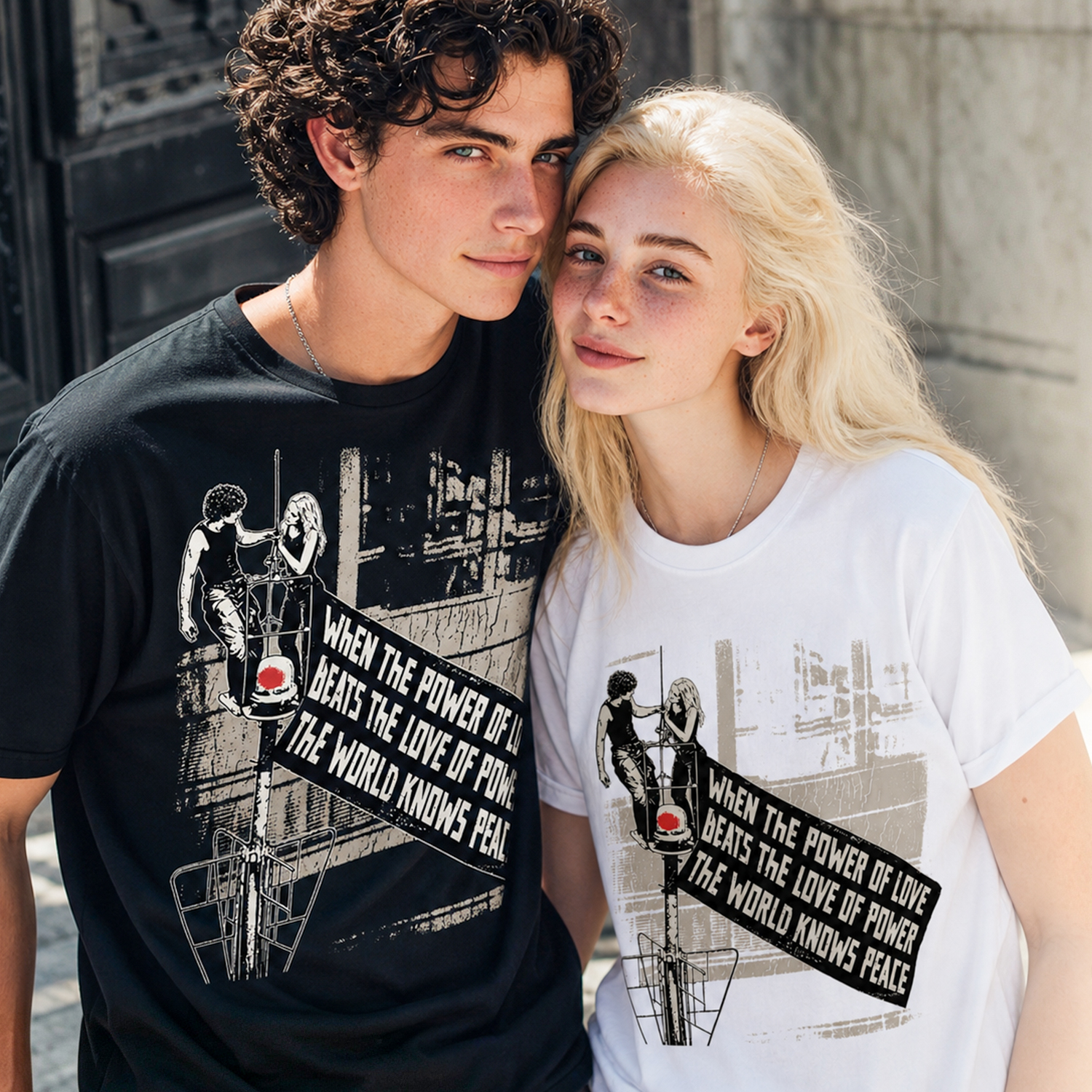 Personalized Couple T-Shirt Custom Photo or Two Names Love Graphic Tee - Image 2