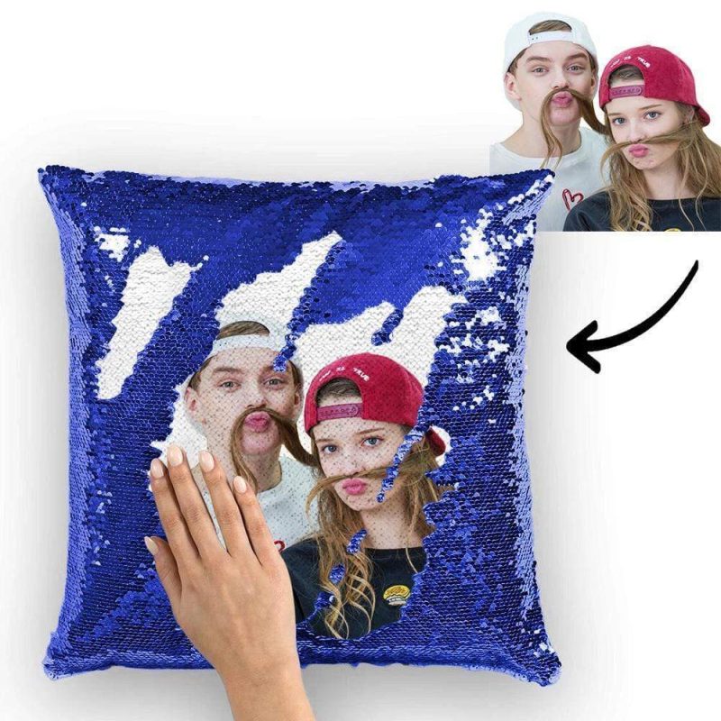1 Year Anniversary Gift Magic Sequins Pillow – 15.75”*15.75”