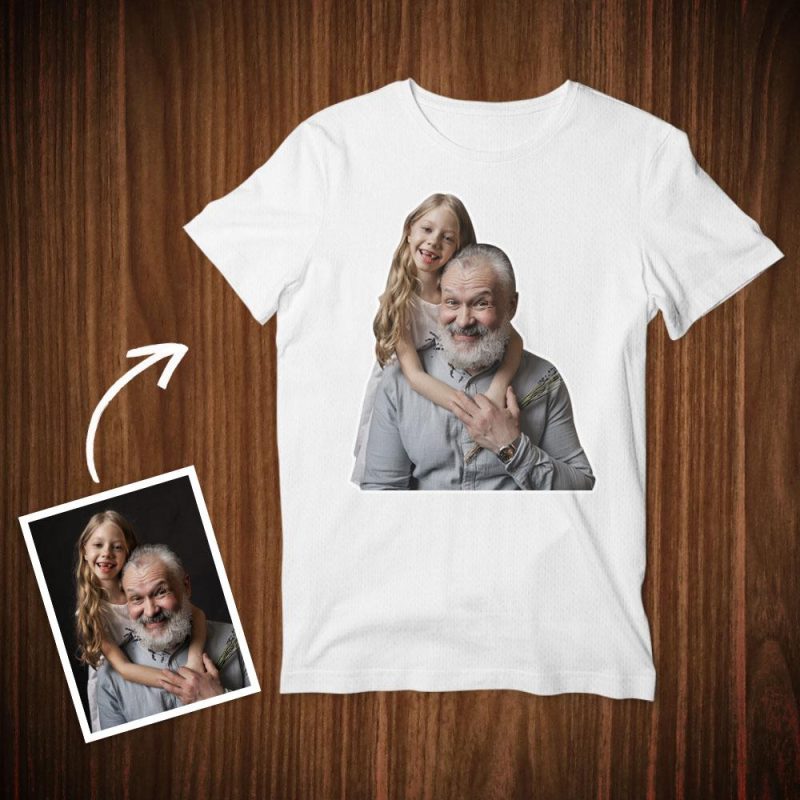 Custom Photo T-shirt Birthday Gifts for Grandpa
