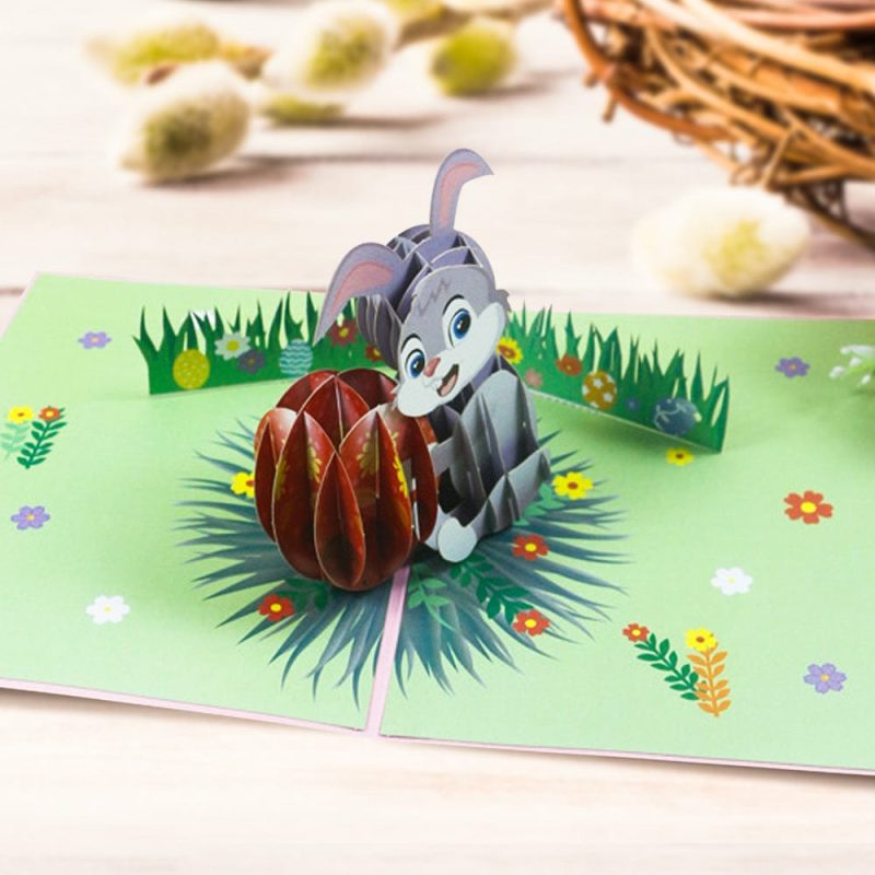 Easter Bunny Greeting Card 3D Pop Up Card Easter Gifts for Kids