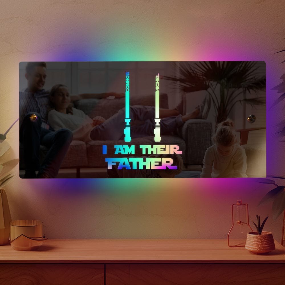 Personalized I Am Their Father Mirror Light Custom Name Light Up Mirror Father's Day Gifts - Image 5