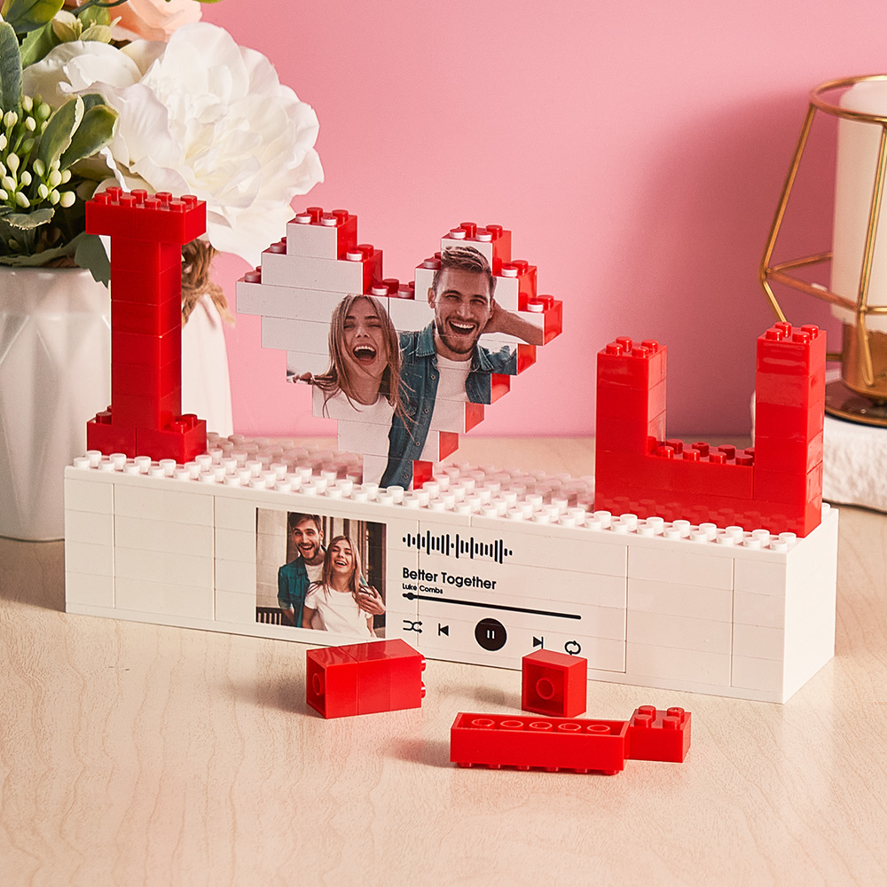 Personalized I Love You Photo Building Brick Puzzles Spotify Code Music Photo Block Gift for Lover - Image 3