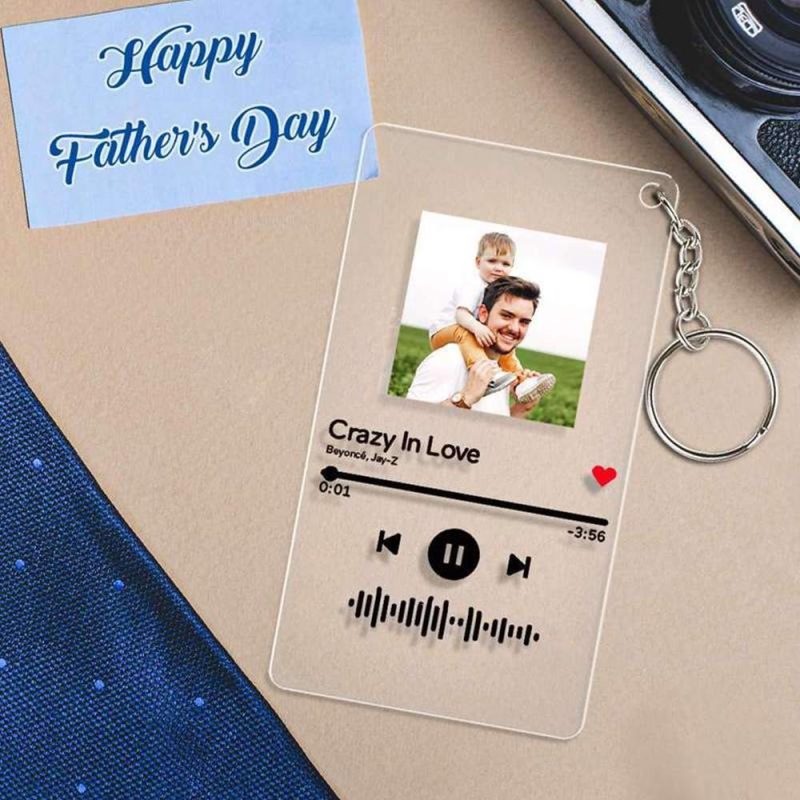 Custom Music Plaque Keychain Song Keychain Christmas Gift for Girlfriend