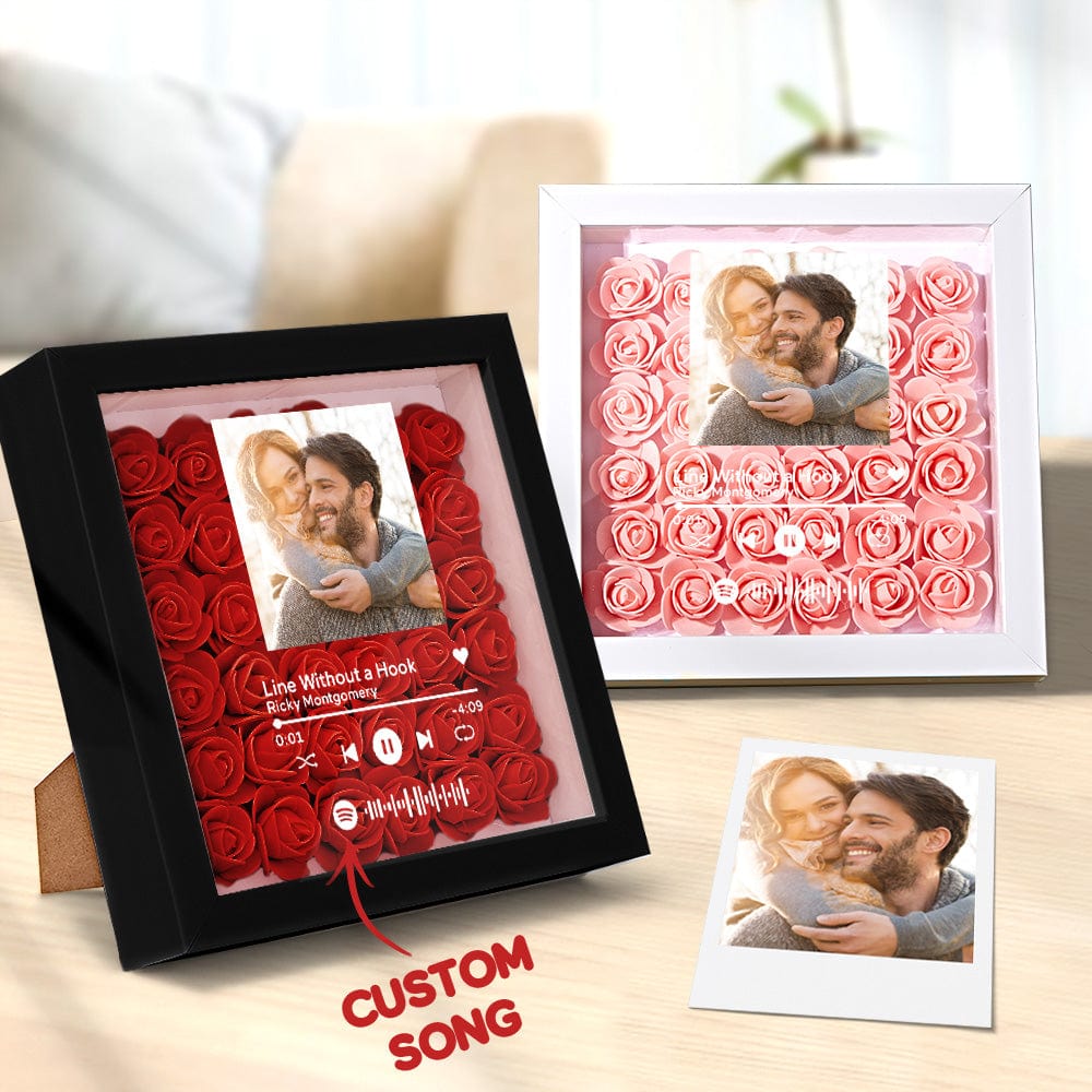 Custom Scannable Spotify Code Photo Music Flower Shadow Box Personalized Flower Shadowbox Frame Gift - Image 2