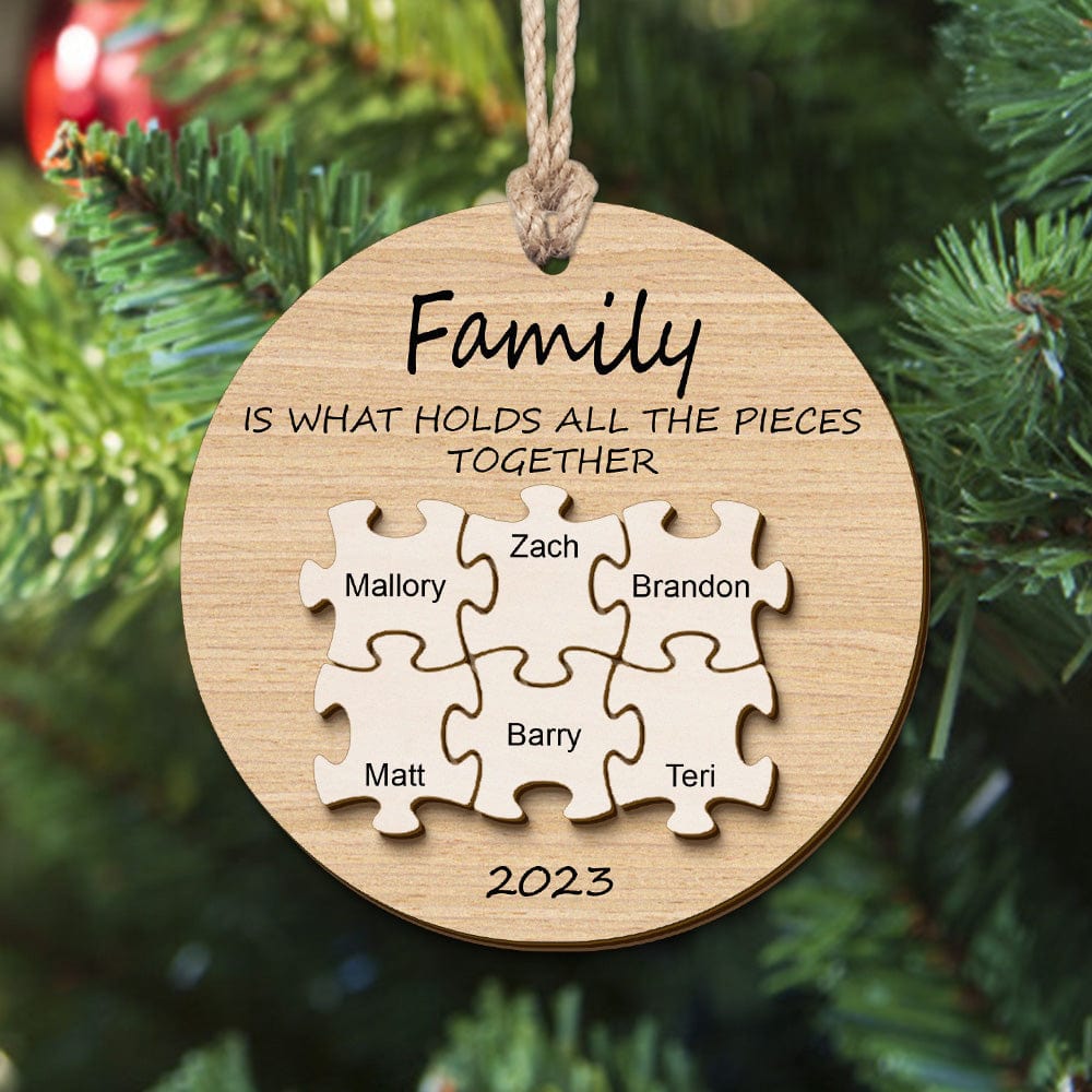 Custom Name Puzzle Christmas Ornament Personalized Wooden Christmas Tree Family Ornament Gifts