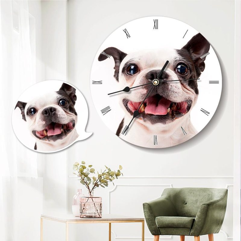 Custom Photo Clock Personalized Wall Clock Gift For Pet Lover – 25*25cm