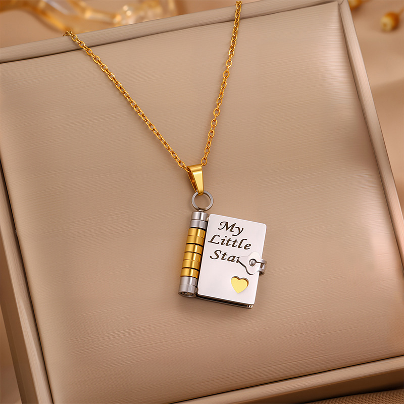 Flip Book Necklace My Little Star Book Necklace for Daughter Necklace A Letter to My Son in a Locket Family Gifts - soufeelus - Image 3