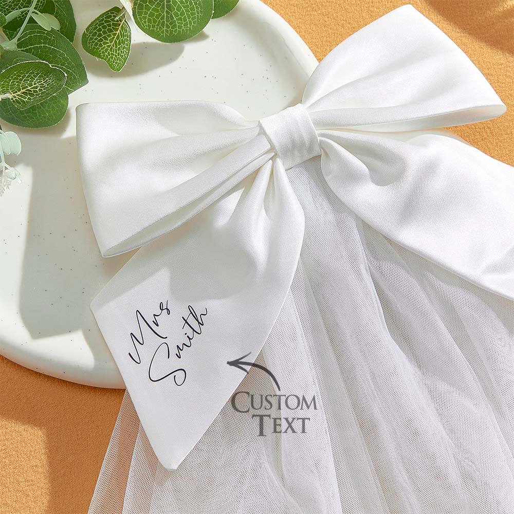 Personalized Bridal Veil Bow Clip Gift for Bride - Image 2