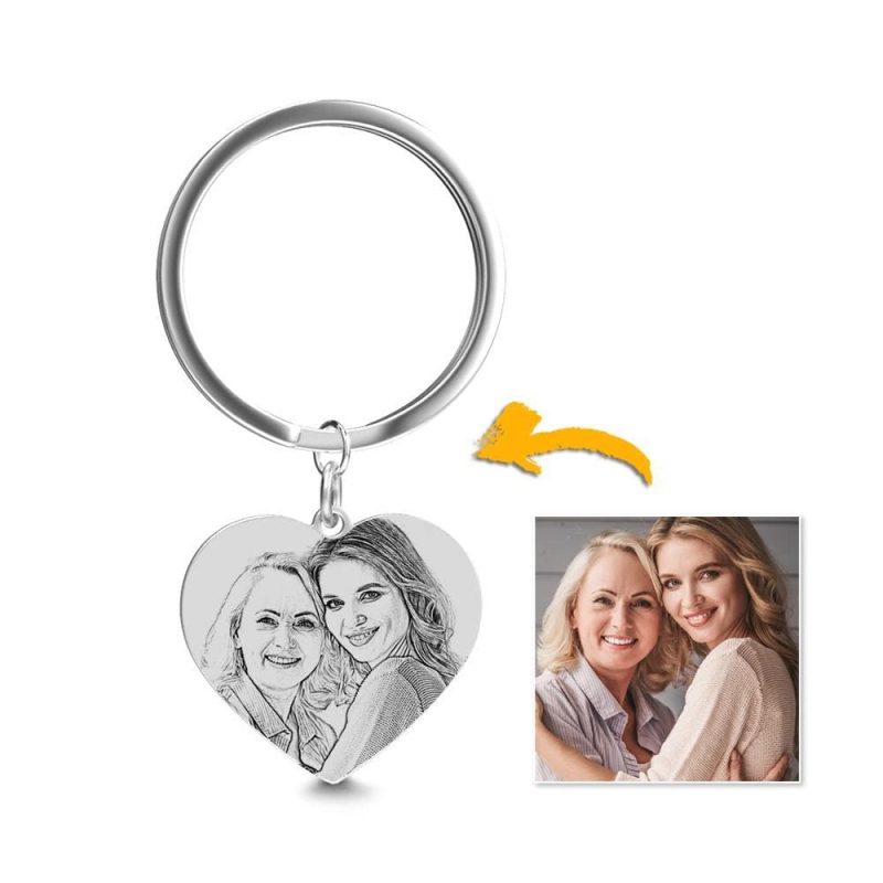 Mothers Day Keychain Sympathy Gifts For Loss of Mother Metal Keychain