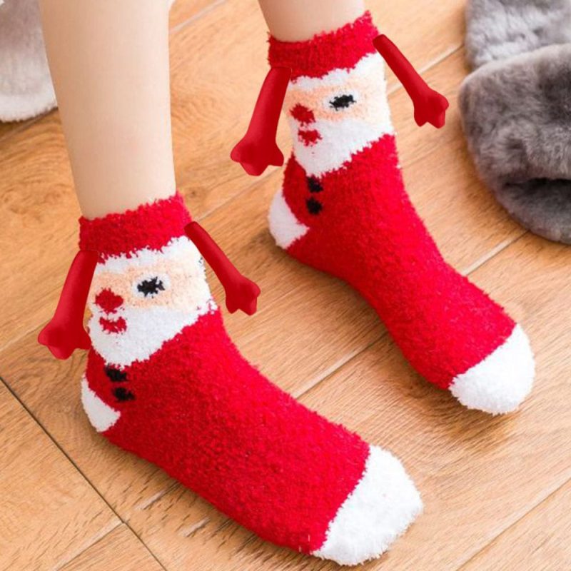 Christmas Couple Socks Magnetic Hand in Hand Socks Couple Christmas Gifts-Santa Claus