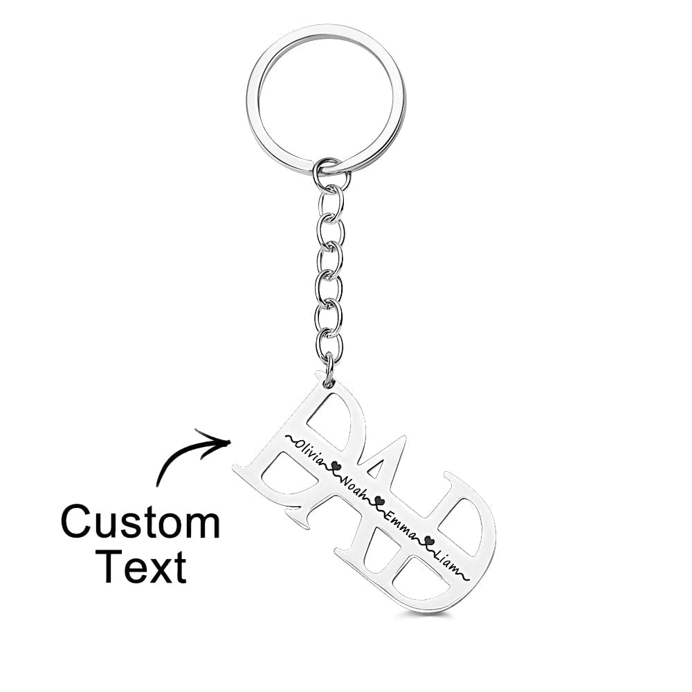 Custom Name DAD Keychain up to 4 names Gifts for Father - Image 2