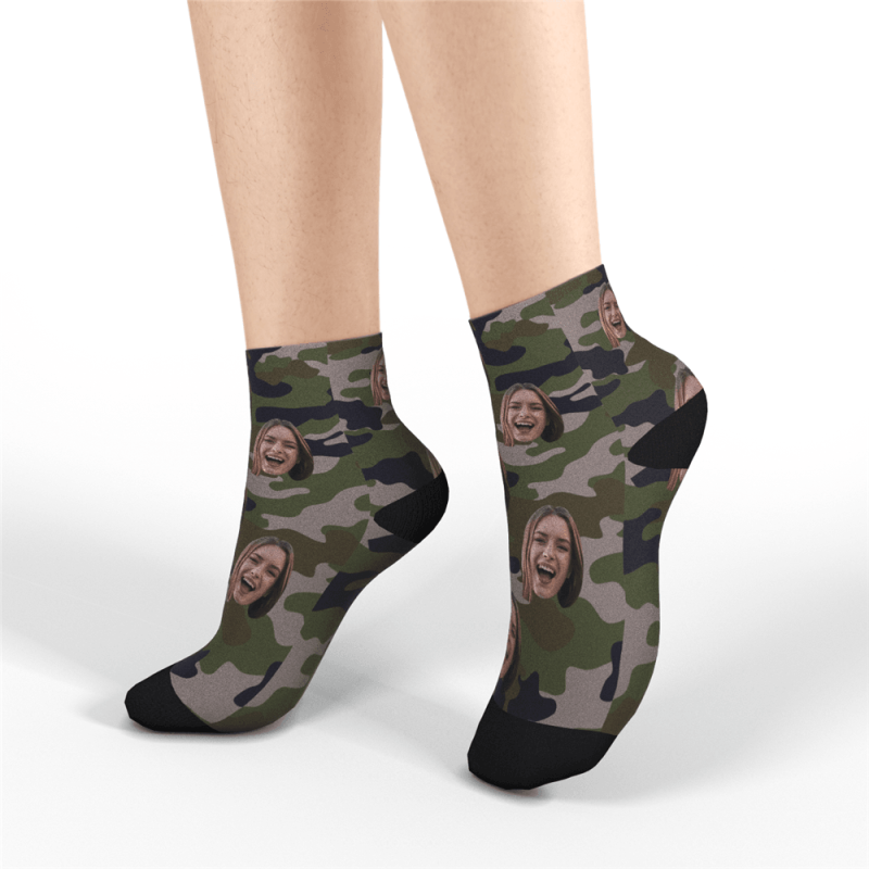 Camo Gift Custom Photo Socks Gift For Boyfriend Christmas Gift
