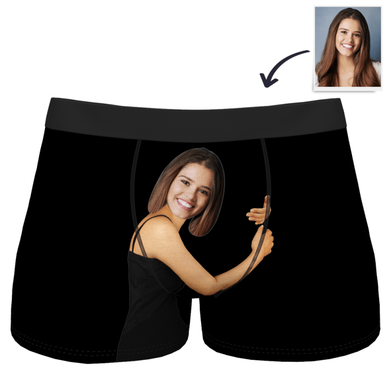 Custom Girlfriend Hugs Boxer Shorts Valentine Gift For Him