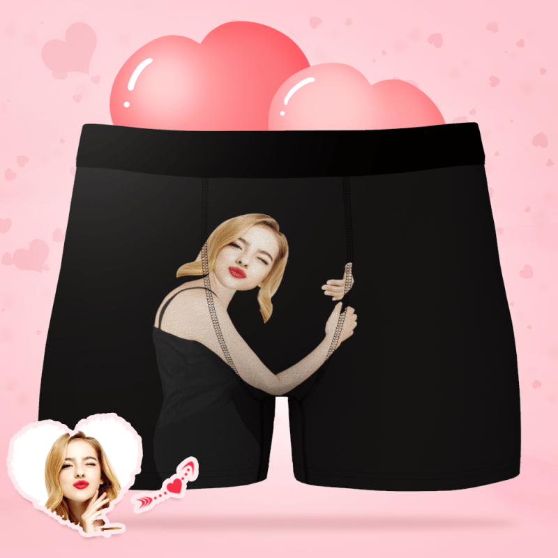Custom Girlfriend Hugs Boxer Shorts Valentine Gift For Him