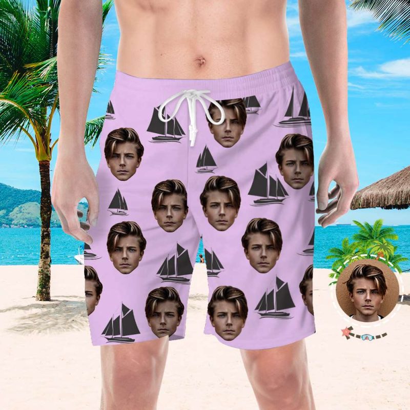 Custom Face Beach Shorts Photo Swim Swimming Trunks